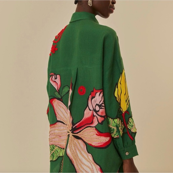 FARM Rio Green Floral Blouse - Picture 4 of 13